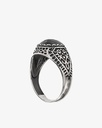 Agate black silver men ring RING038BK