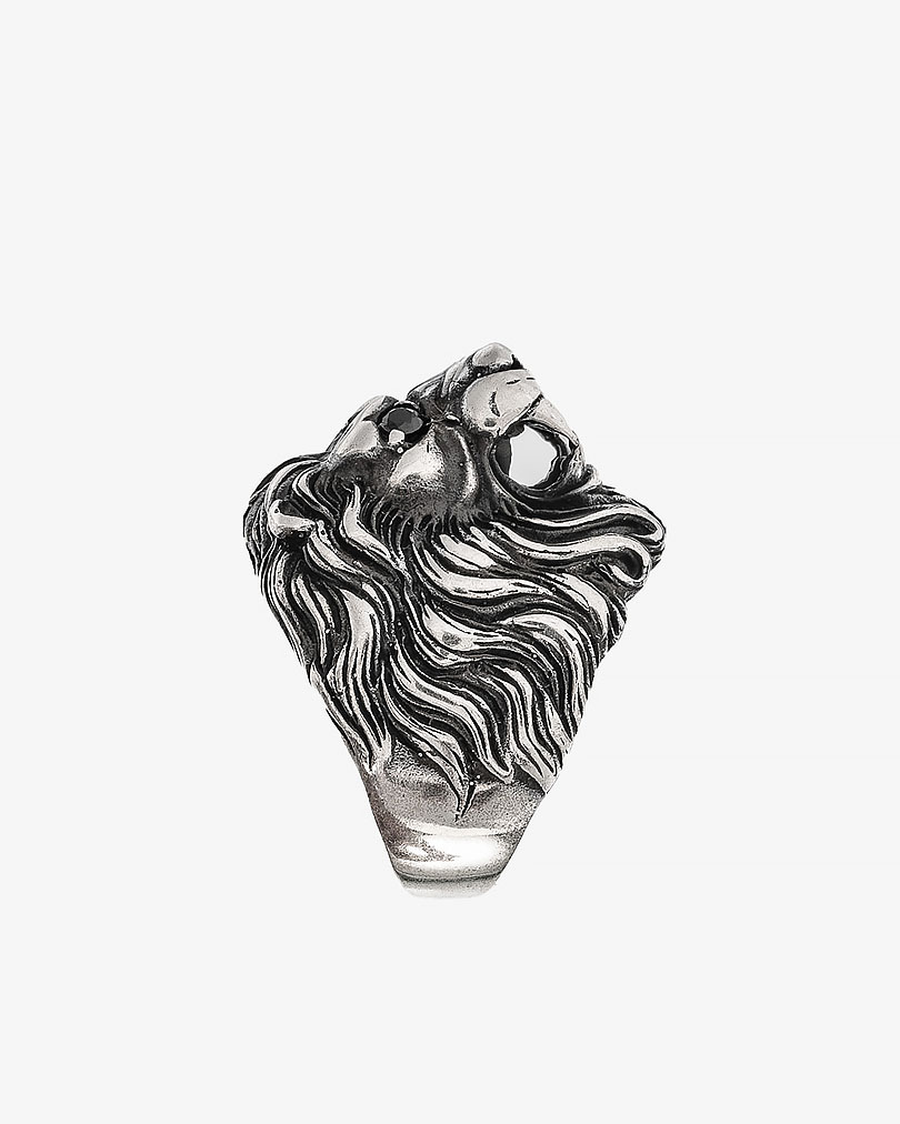 Lion Silver men ring RING052BK