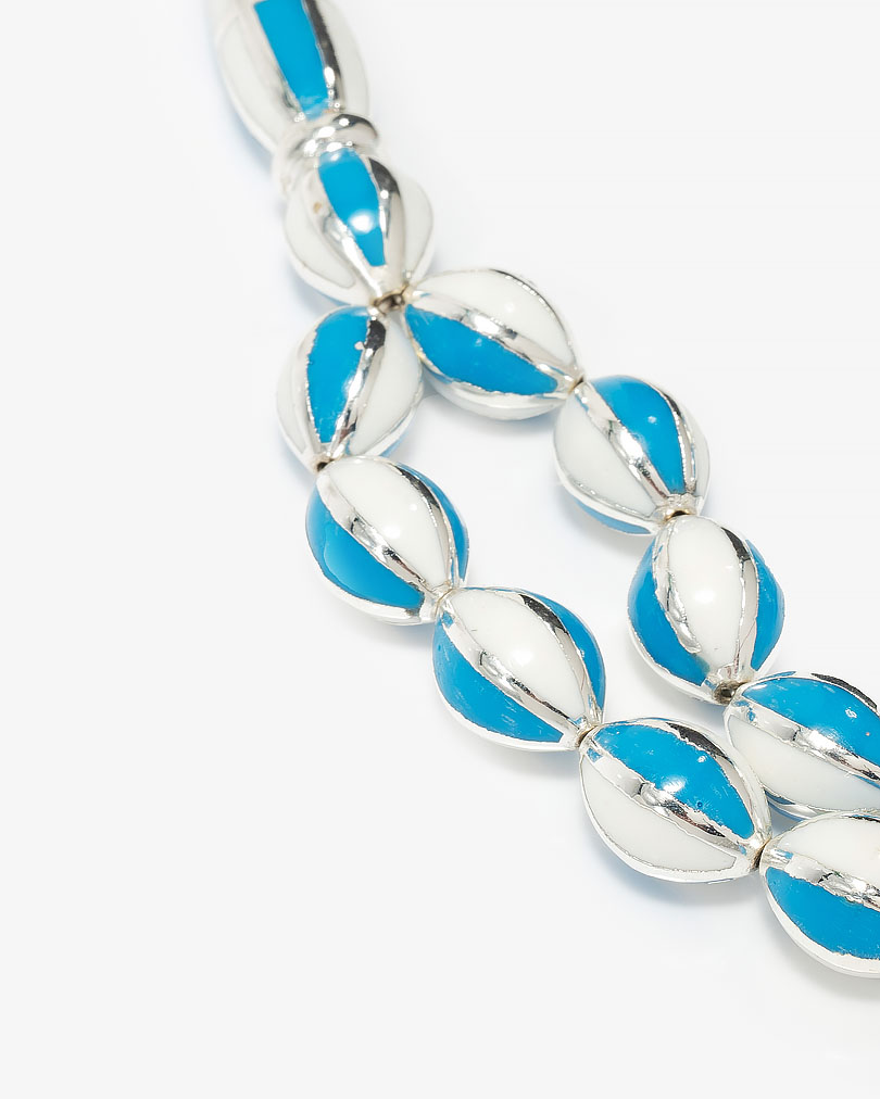 سبحة فضة مرايا ايطالي سماوي 