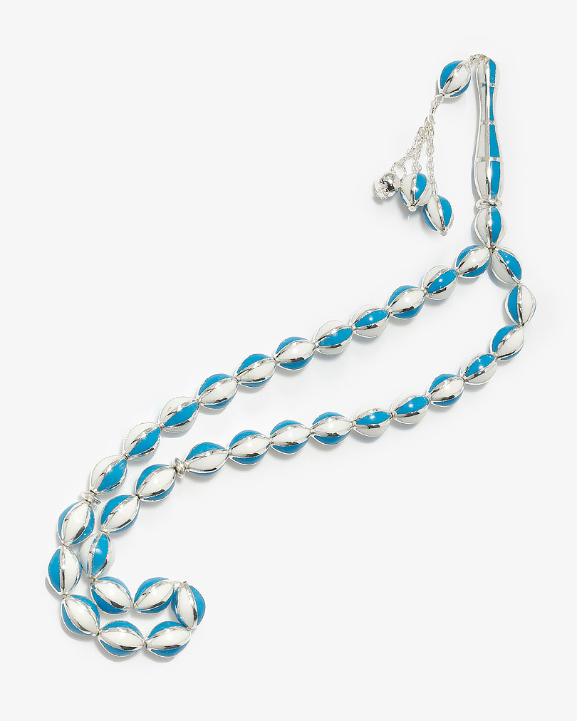 سبحة فضة مرايا ايطالي سماوي 