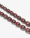 Cook red coral rosary silver ROS4800RD