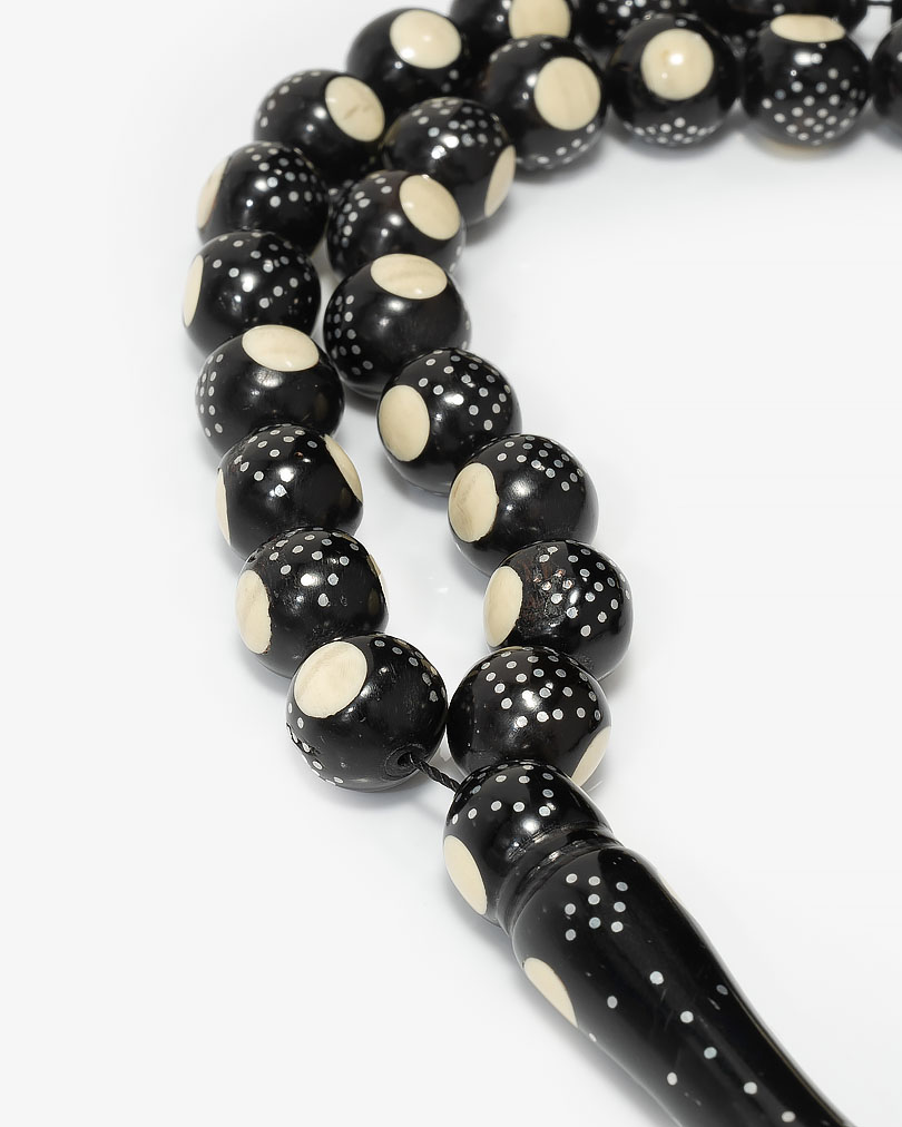 سبحة نادرة كوك وعاج بفضة