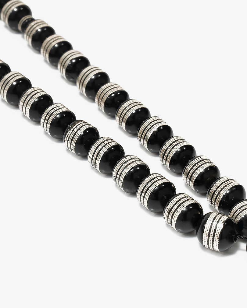 سبحة فضة كوك اسود مقلم