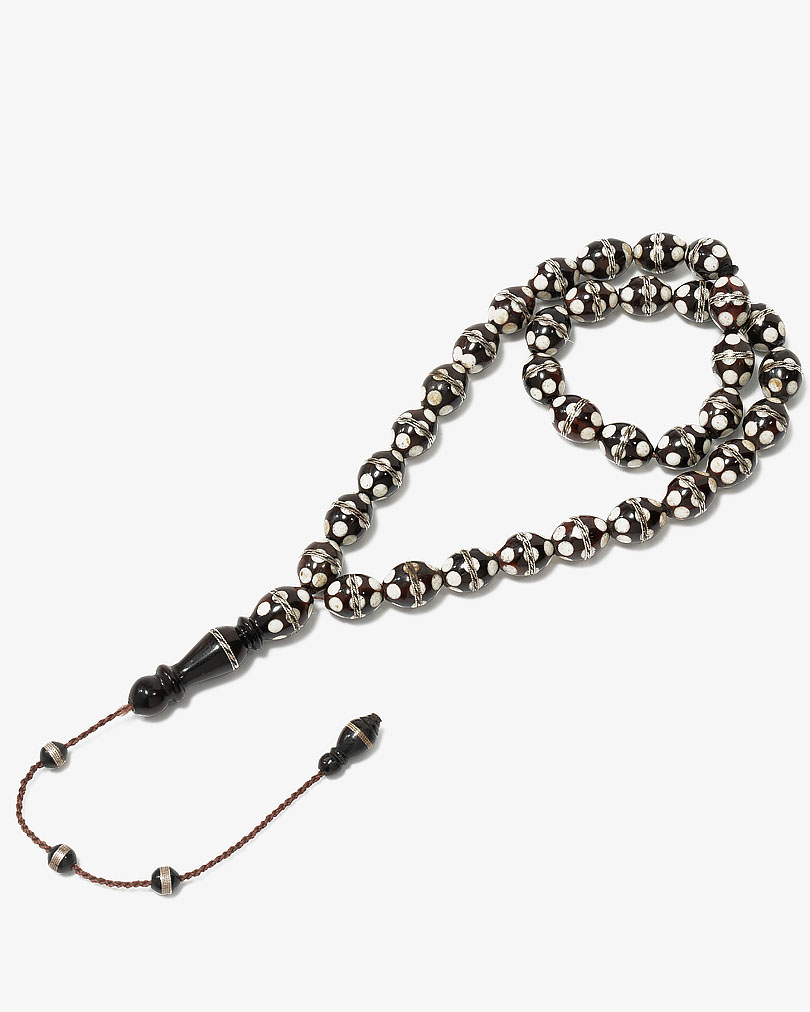 سبحة انيقة كوك فضة مزين بالعاج