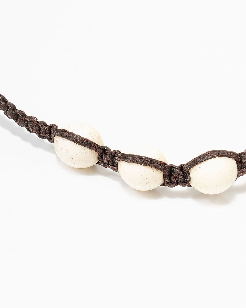 Hand bracelet bone for a man BRA401WH