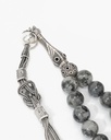 سبحة فضة حجر لابرادوريت الرمادي