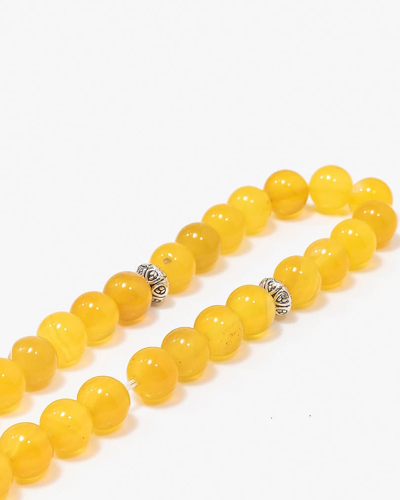 سبحة فضة حجر كريم اصفر