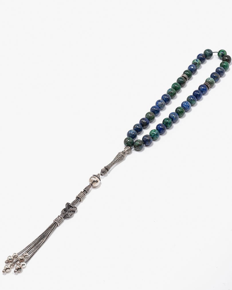 Chrysocolla lapis rosary ROS254BL