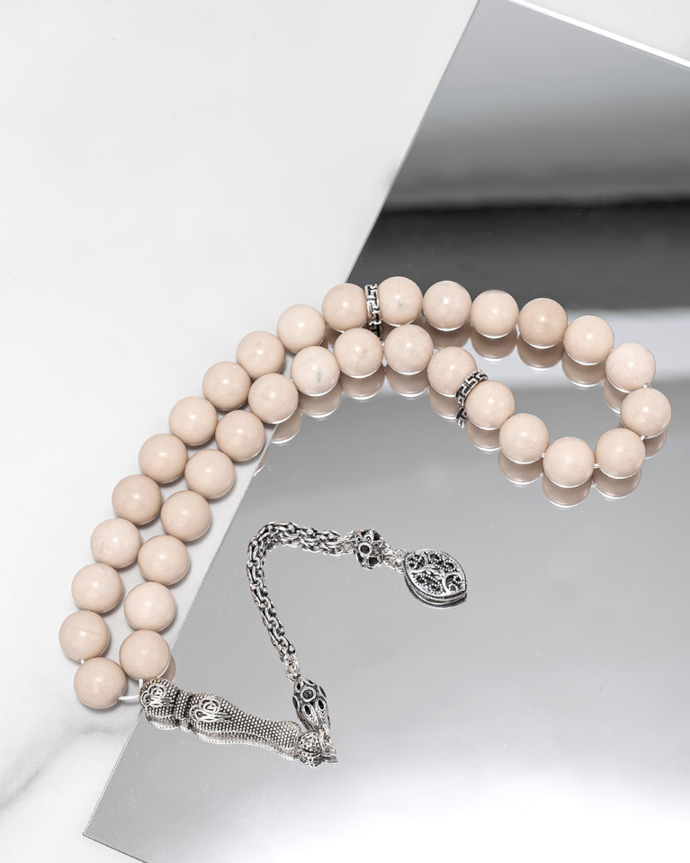 سبحة فضة حجر النهر