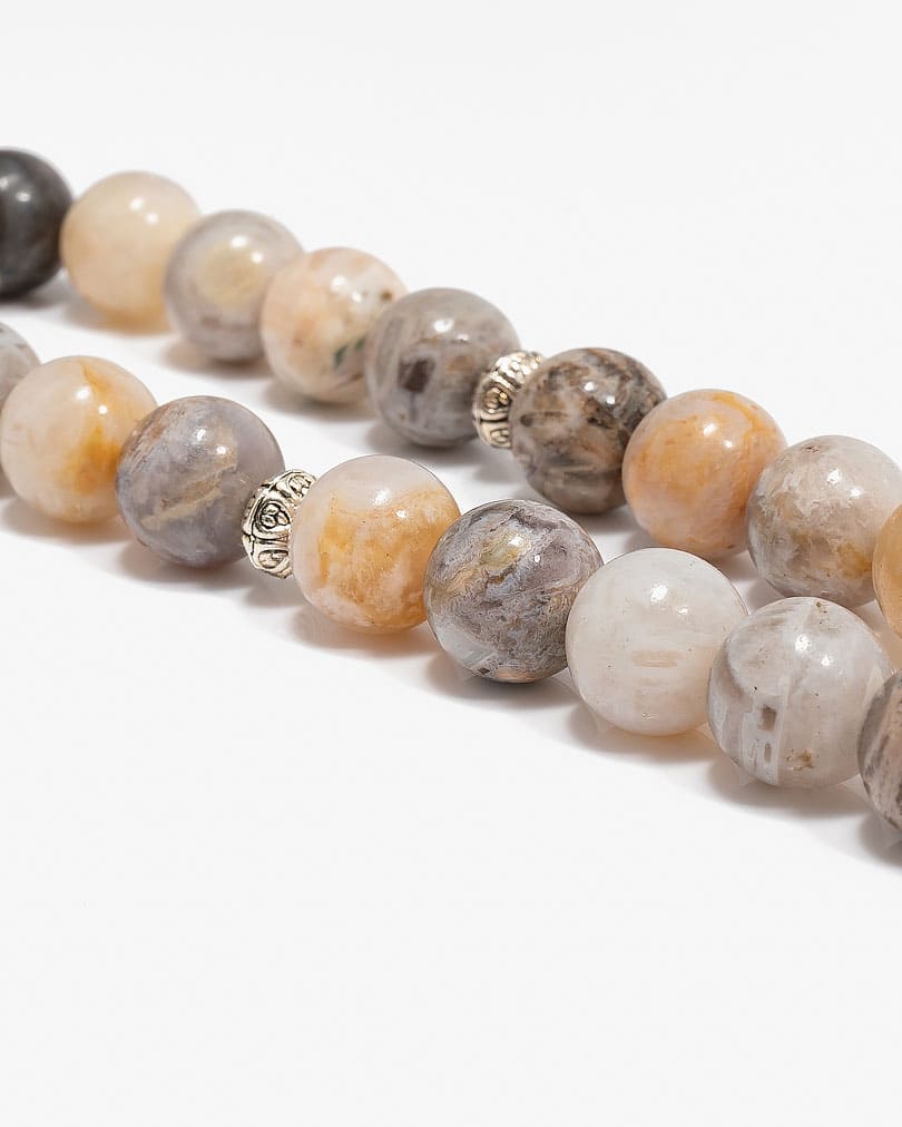 سبحة فضة عقيق البامبو