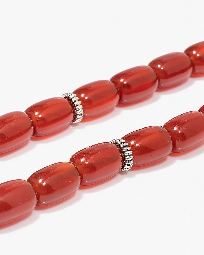 سبحة فضة عقيق يمني