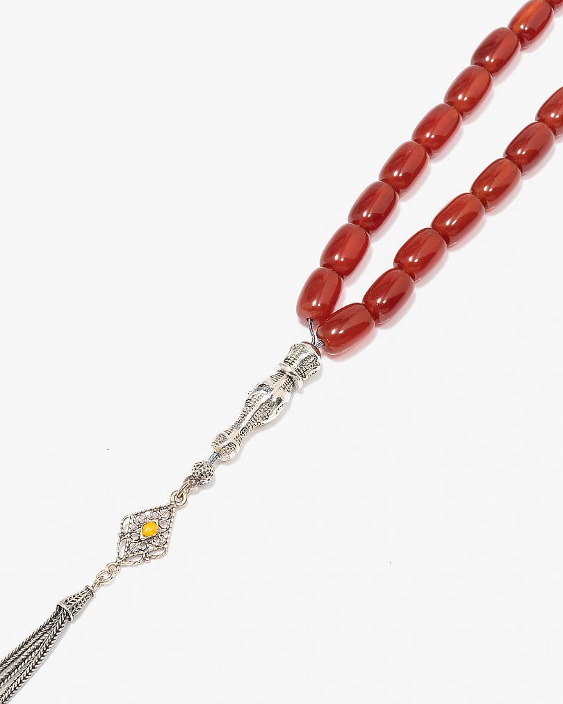 سبحة فضة عقيق يمني