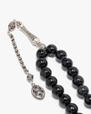 سبحة فضة حجر عقيق الاسود