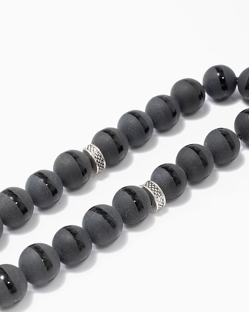 سبحة فضة عقيق مقلم مطفي