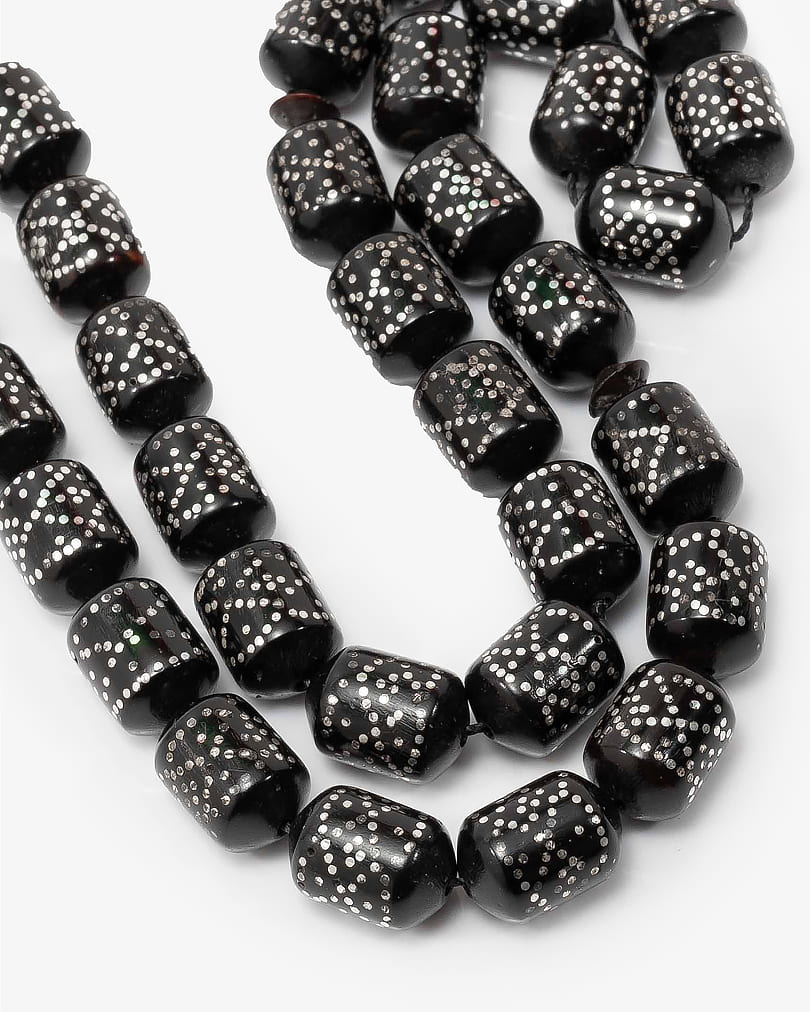 سبحة نادرة كوك طبيعي مرصعة بالفضة