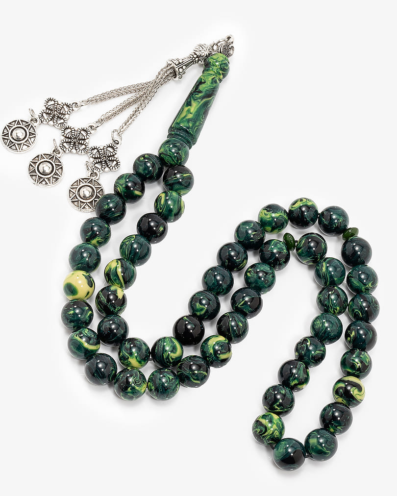 سبحة بكلايت بلون عشبي بعروق انيقة