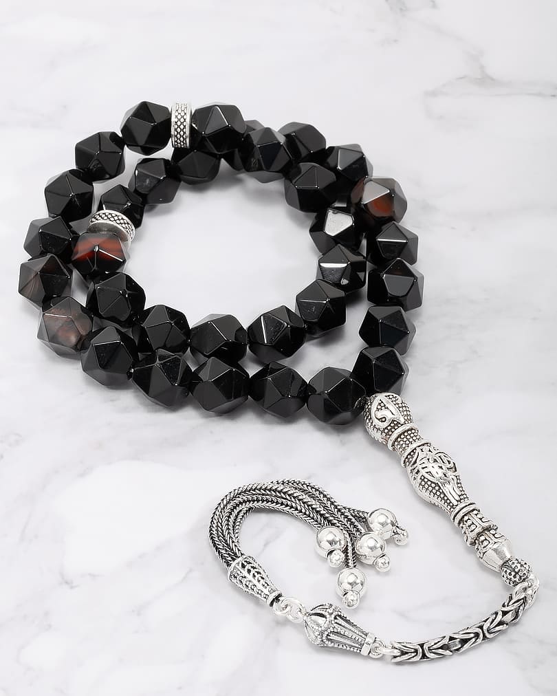 Agate stone rosary ROS379BK