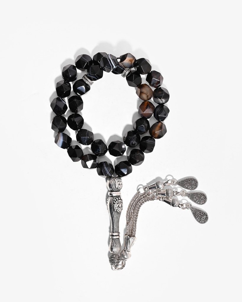 Agate stone rosary ROS379BK