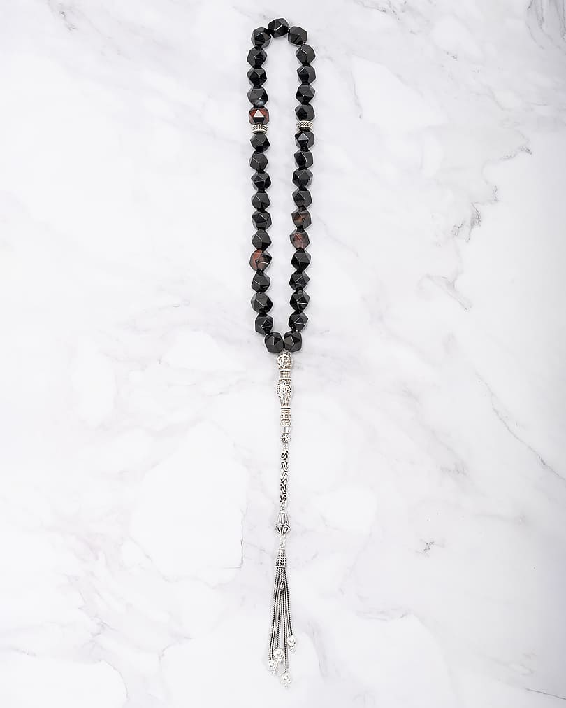 Agate stone rosary ROS379BK