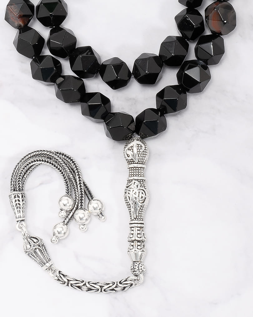 Agate stone rosary ROS379BK