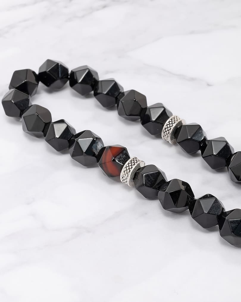 Agate stone rosary ROS379BK