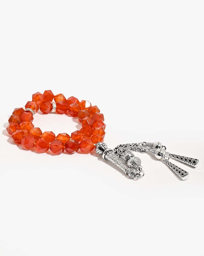 Agate carnelian stone rosary ROS382HV