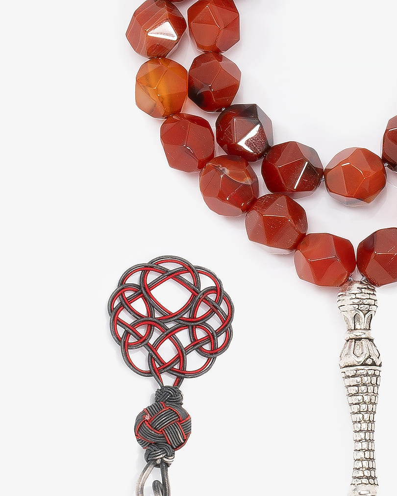 Agate carnelian stone rosary ROS382HV