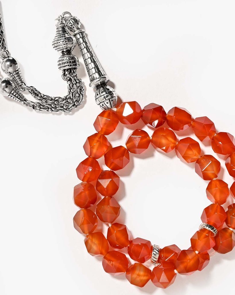 Agate carnelian stone rosary ROS382HV