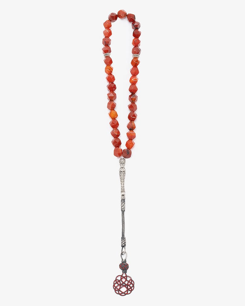 Agate carnelian stone rosary ROS382HV