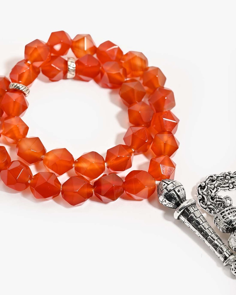 Agate carnelian stone rosary ROS382HV