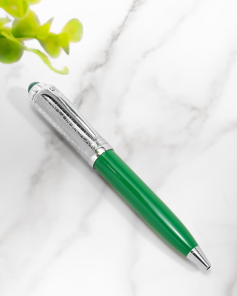 Men pen green & silver PEN517GN