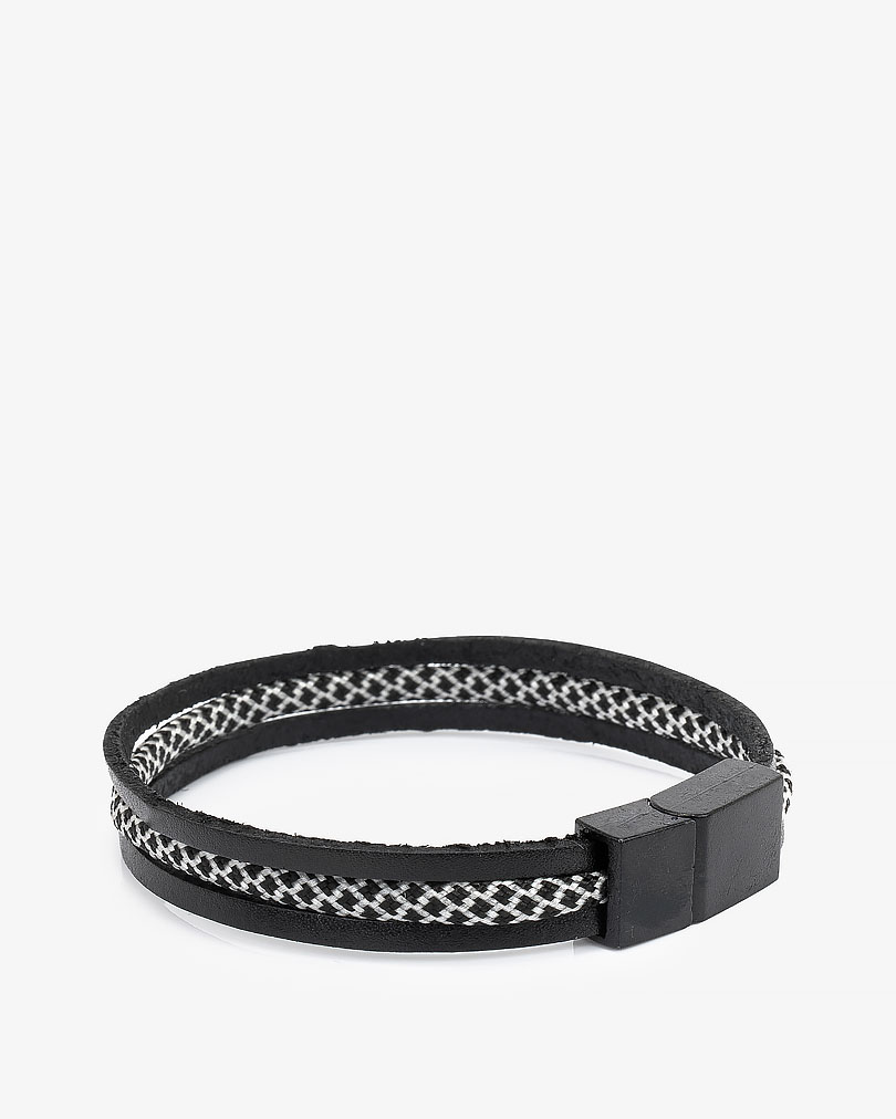Hand bracelet black for a man BRA706BK