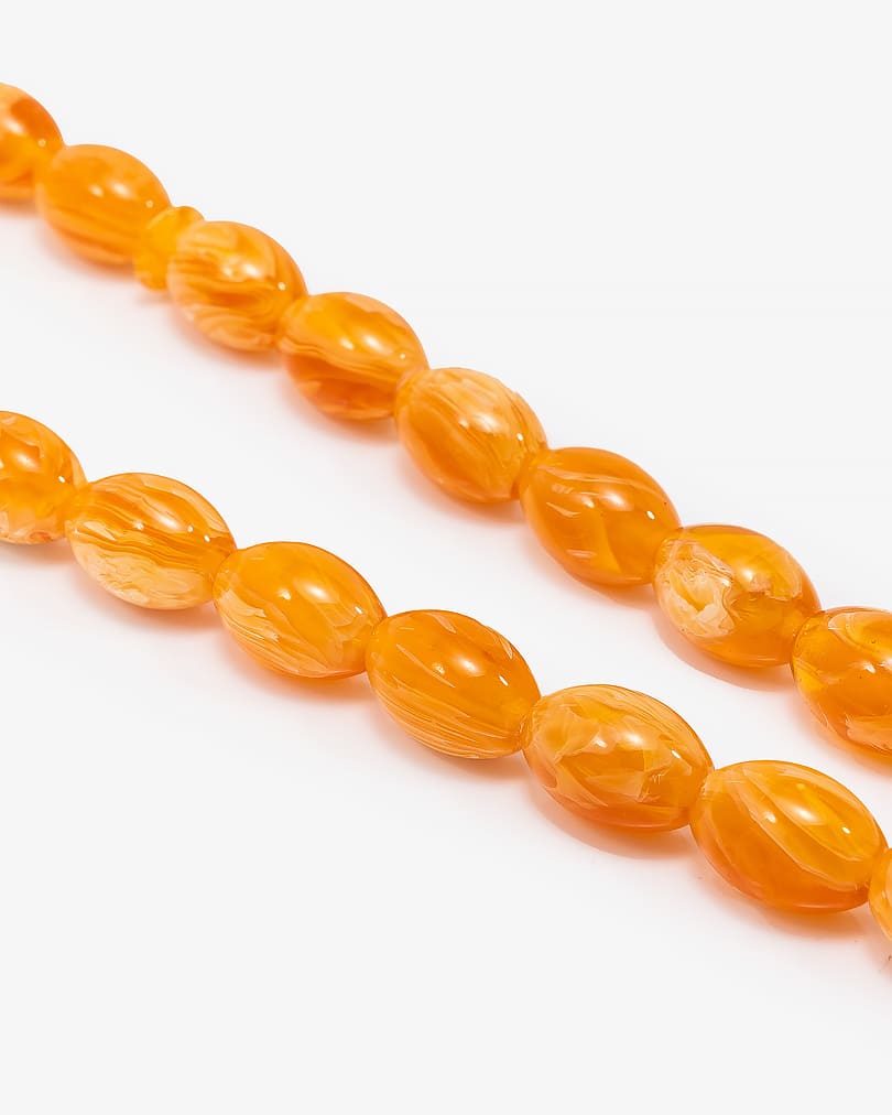 سبحة بيضاوية معطرة تراب الكهرمان معرق