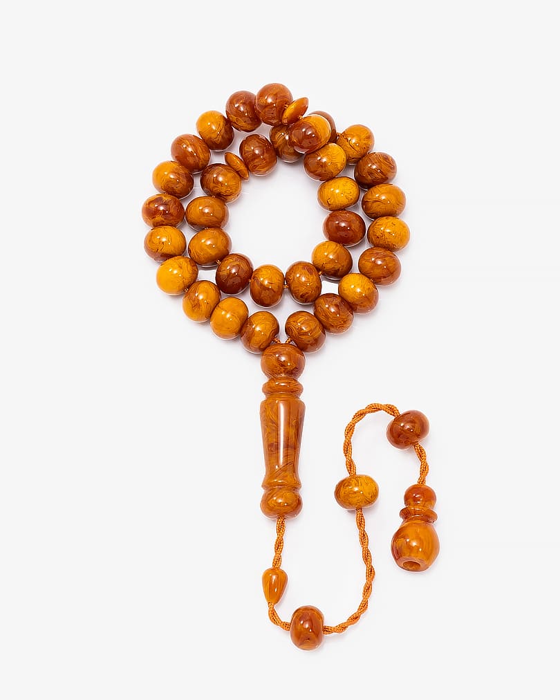 سبحة معطرة معرقة بتراب الكهرمان