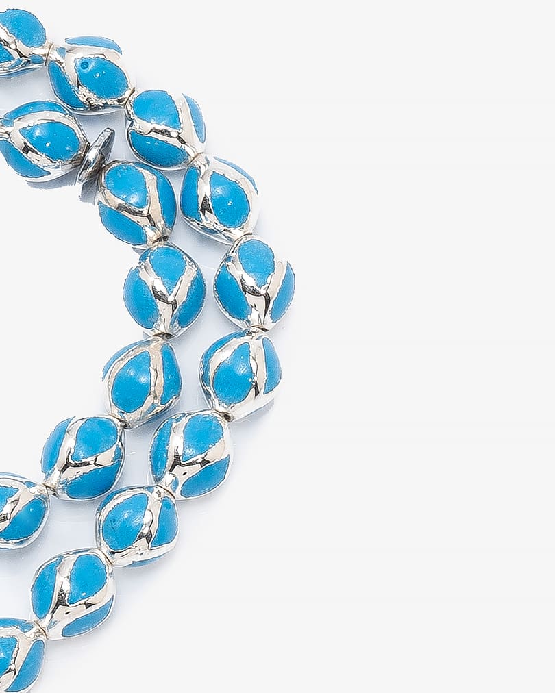 سبحة انيقة مرايا ايطالي فيروزي وفضي