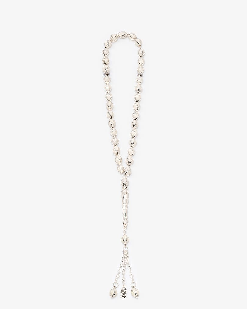 سبحة انيقة مرايا ايطالي ابيض وفضي