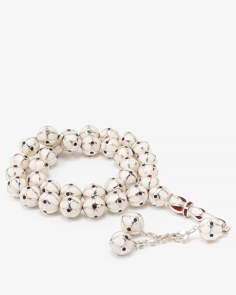 Mirrors white rosary silver ROS5092WH