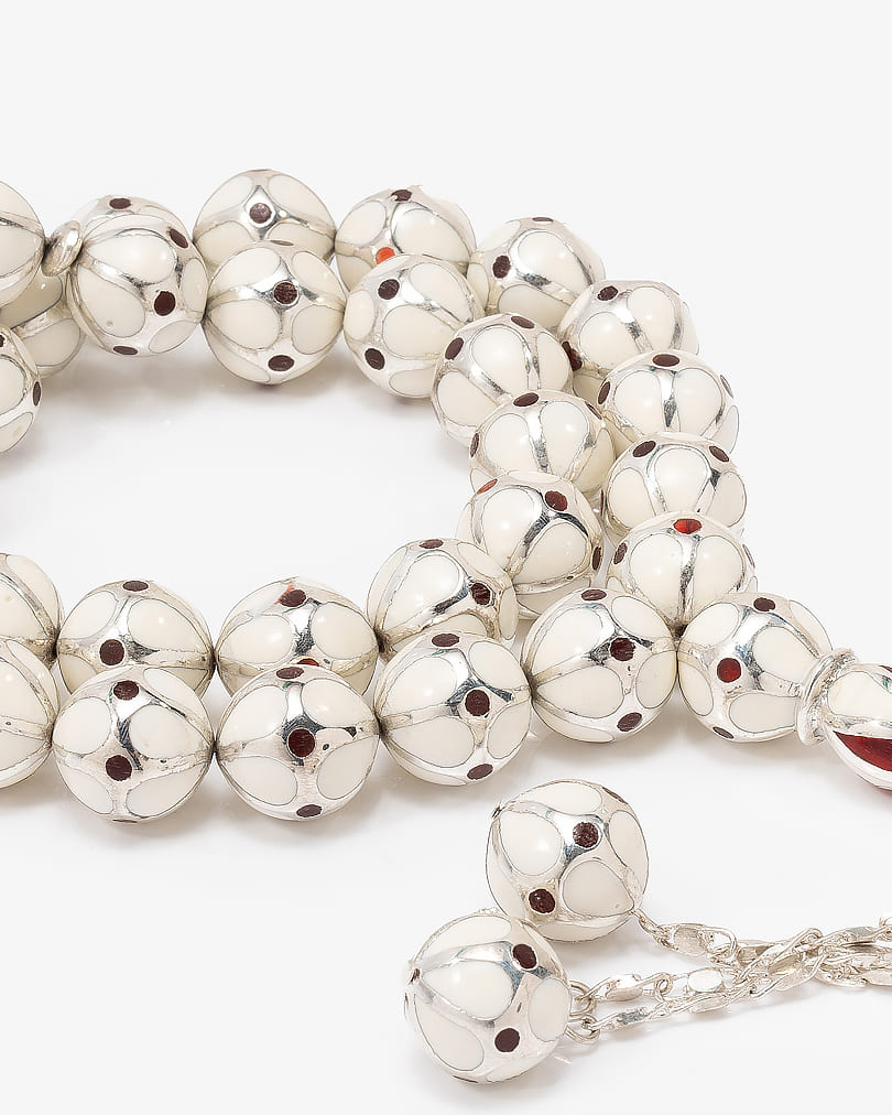 Mirrors white rosary silver ROS5092WH