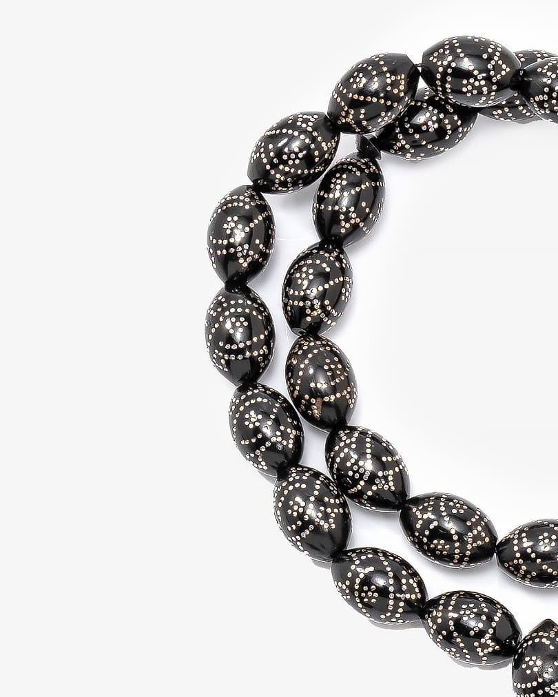 سبحة فاخرة كوك طبيعي منقوش بالفضة الخالصة