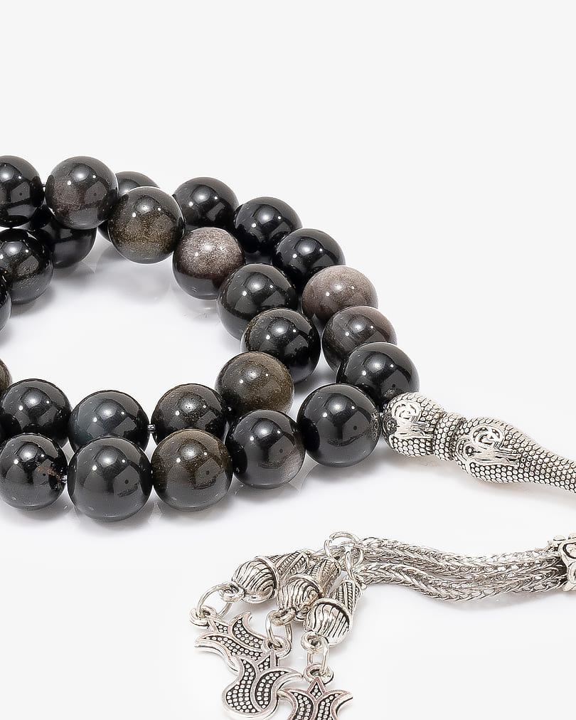 Obsidian gray & black Rosary ROS823BK