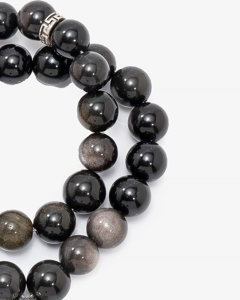 Obsidian gray & black Rosary ROS823BK