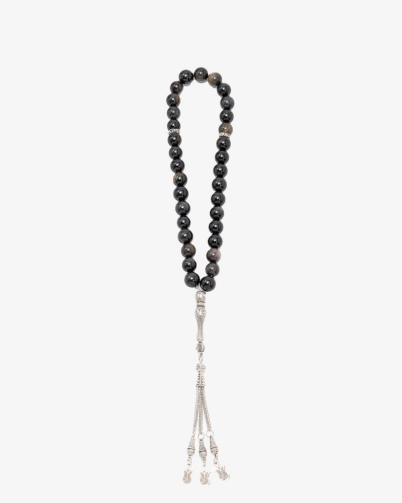 Obsidian gray & black Rosary ROS823BK