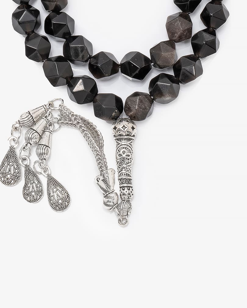 سبحة زجاج بركاني بقصة الاماس