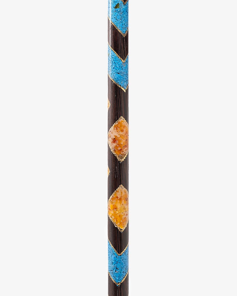 عصا عكاز أنيق شبيه الكهرمان والفيروز