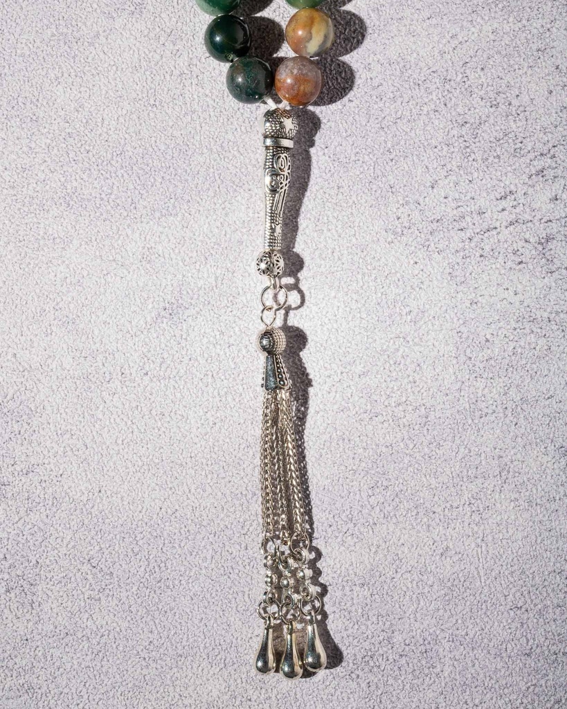 Elegant luxury rosary with Indian agate stone