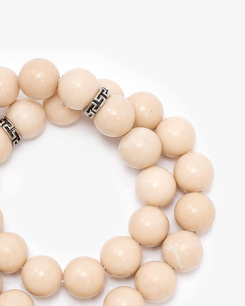 سبحة فاخرة بلون بيج حجر النهر