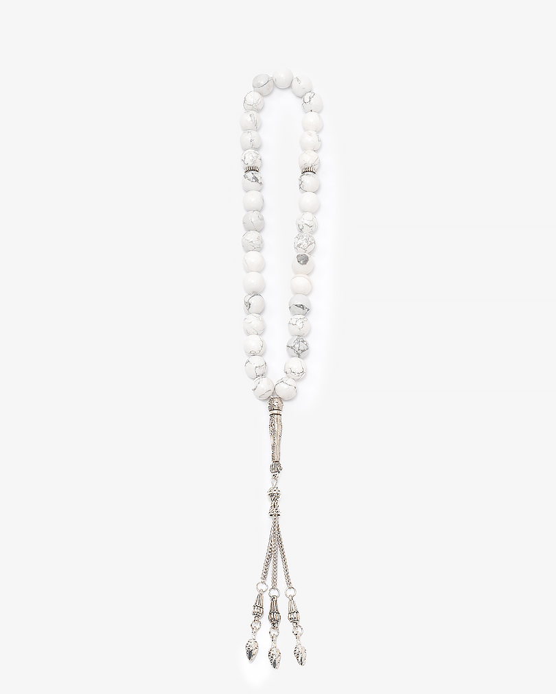 Natural Howlite Stone Rosary ROS843WH