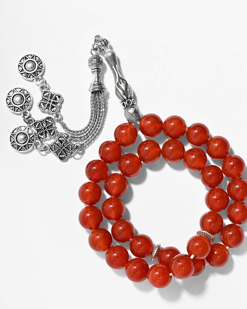 Agate carnelian stone rosary ROS844HV
