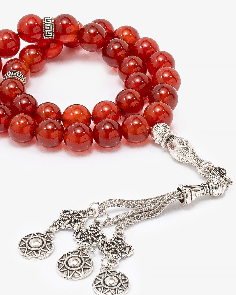 Agate carnelian stone rosary ROS844HV