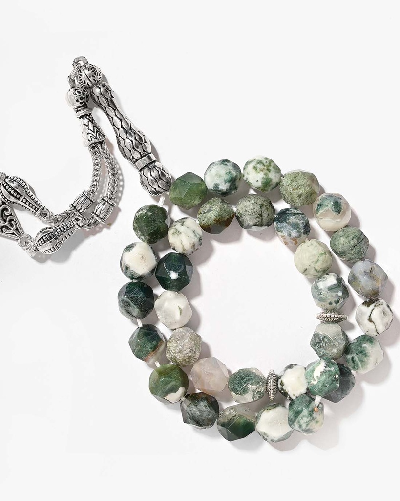 Natural agate stone rosary ROS859GN